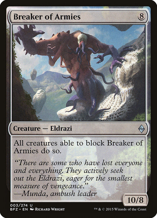 This Is An Image Of The Magic The Gathering Card Breaker of Armies From The Set Battle for Zendikar - Designed By Artist Richard Wright