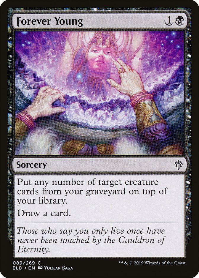 This Is An Image Of The Magic The Gathering Card Forever Young From The Set Throne of Eldraine - Designed By Artist Volkan Baǵa