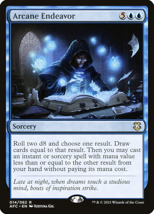 This Is An Image Of The Magic The Gathering Card Arcane Endeavor From The Set Forgotten Realms Commander - Designed By Artist Justyna Dura