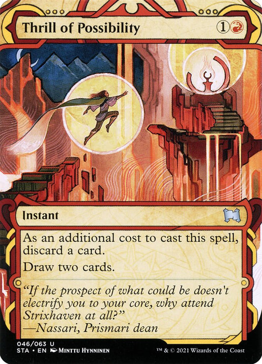 This Is An Image Of The Magic The Gathering Card Thrill of Possibility From The Set Foundations - Designed By Artist Steve Argyle