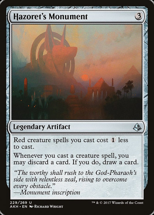 This Is An Image Of The Magic The Gathering Card Hazoret's Monument From The Set Dominaria United Commander - Designed By Artist Richard Wright