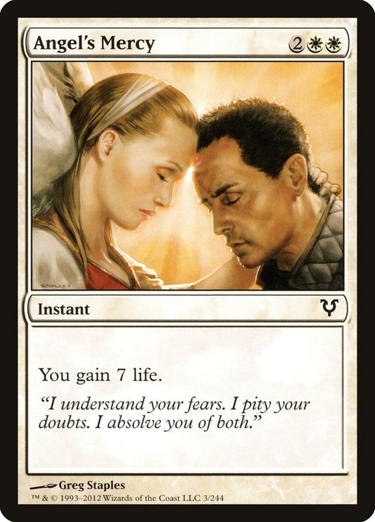 This Is An Image Of The Magic The Gathering Card Angel's Mercy From The Set Magic 2013 - Designed By Artist Andrew Robinson