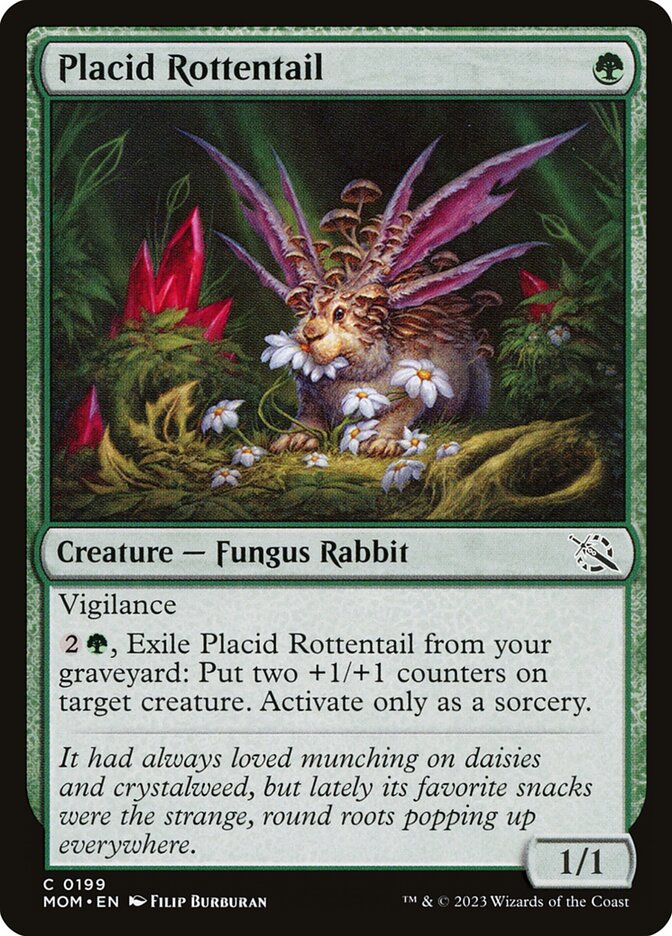 This Is An Image Of The Magic The Gathering Card Placid Rottentail From The Set March of the Machine - Designed By Artist Filip Burburan