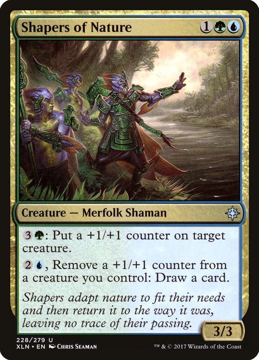 This Is An Image Of The Magic The Gathering Card Shapers of Nature From The Set Ixalan - Designed By Artist Chris Seaman