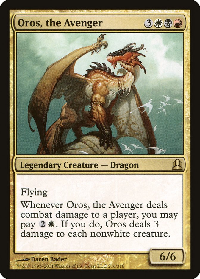 This Is An Image Of The Magic The Gathering Card Oros, the Avenger From The Set Commander Anthology - Designed By Artist Daren Bader