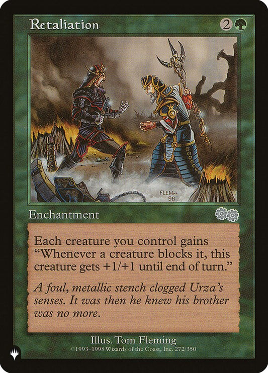 This Is An Image Of The Magic The Gathering Card Retaliation From The Set Urza's Saga - Designed By Artist Tom Fleming