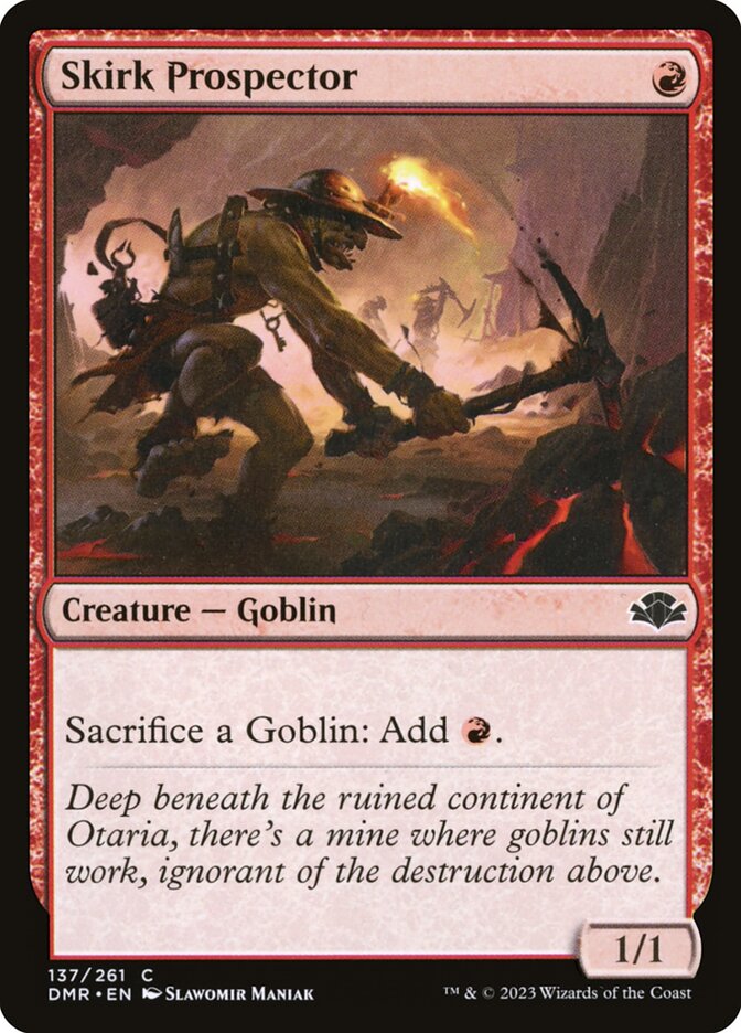 This Is An Image Of The Magic The Gathering Card Skirk Prospector From The Set Dominaria Remastered - Designed By Artist Slawomir Maniak