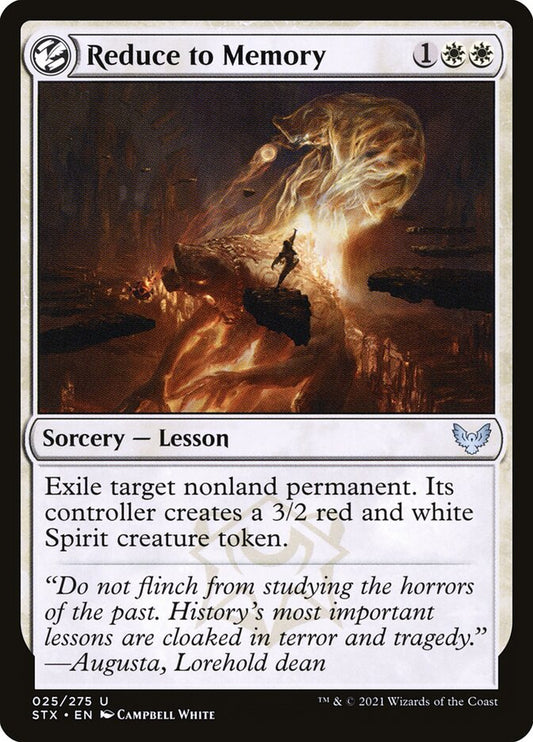 This Is An Image Of The Magic The Gathering Card Reduce to Memory From The Set Strixhaven: School of Mages - Designed By Artist Campbell White