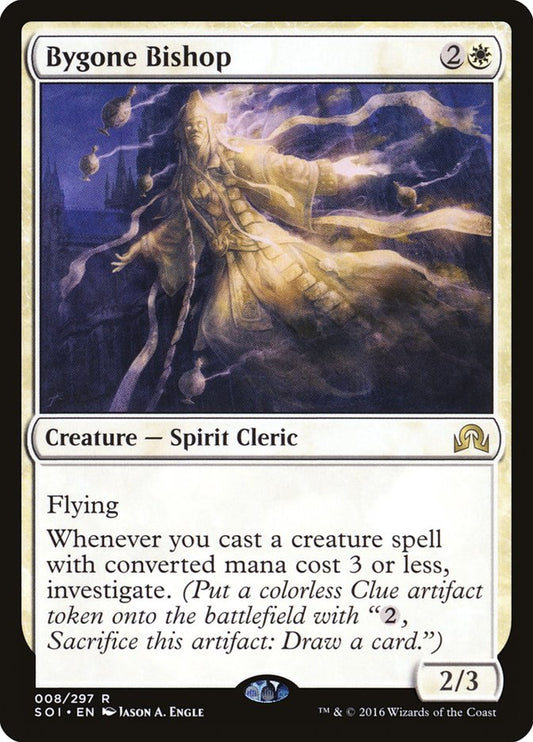 This Is An Image Of The Magic The Gathering Card Bygone Bishop From The Set Commander Legends: Battle for Baldur's Gate - Designed By Artist Jason A. Engle