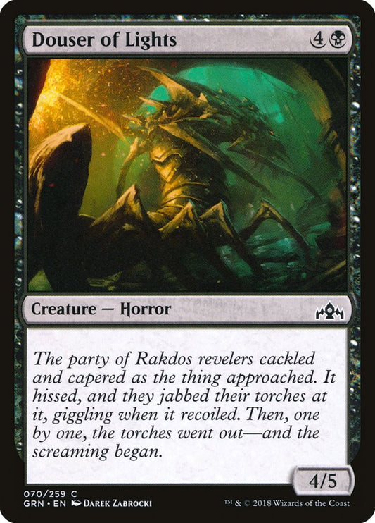 This Is An Image Of The Magic The Gathering Card Douser of Lights From The Set Guilds of Ravnica - Designed By Artist Darek Zabrocki