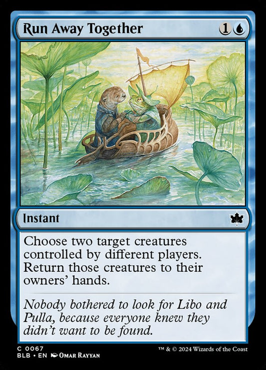 This Is An Image Of The Magic The Gathering Card Run Away Together From The Set Foundations - Designed By Artist Filip Burburan