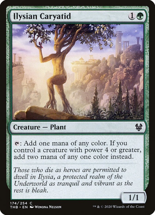 This Is An Image Of The Magic The Gathering Card Ilysian Caryatid From The Set Commander Masters - Designed By Artist Winona Nelson