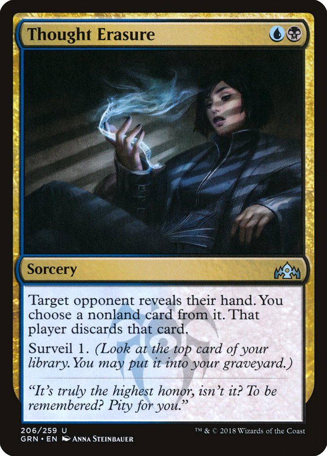 This Is An Image Of The Magic The Gathering Card Thought Erasure From The Set Guilds of Ravnica - Designed By Artist Anna Steinbauer