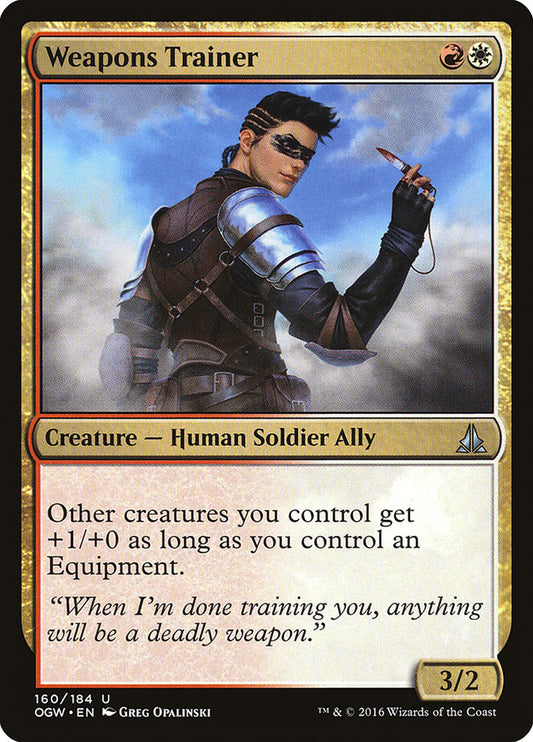 This Is An Image Of The Magic The Gathering Card Weapons Trainer From The Set Double Masters - Designed By Artist Greg Opalinski