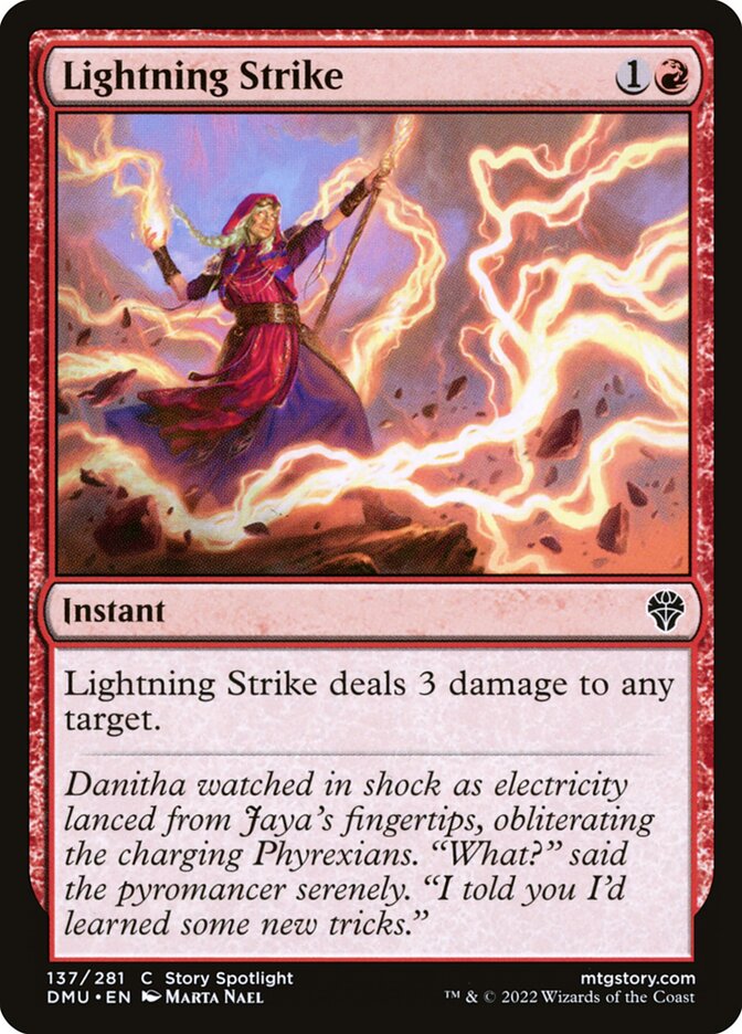 This Is An Image Of The Magic The Gathering Card Lightning Strike From The Set Aetherdrift - Designed By Artist Steve Ellis