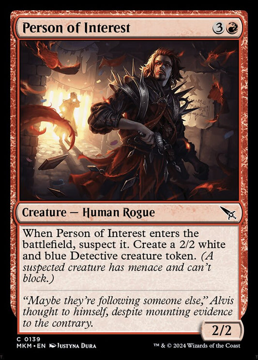 This Is An Image Of The Magic The Gathering Card Person of Interest From The Set Murders at Karlov Manor - Designed By Artist Justyna Dura