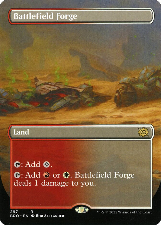 This Is An Image Of The Magic The Gathering Card Battlefield Forge From The Set Tarkir: Dragonstorm Commander - Designed By Artist Thomas Stoop