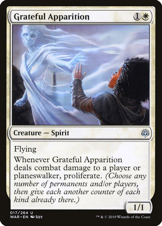 This Is An Image Of The Magic The Gathering Card Grateful Apparition From The Set Commander Masters - Designed By Artist Izzy