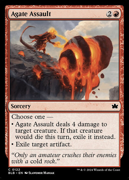 This Is An Image Of The Magic The Gathering Card Agate Assault From The Set Bloomburrow - Designed By Artist Slawomir Maniak