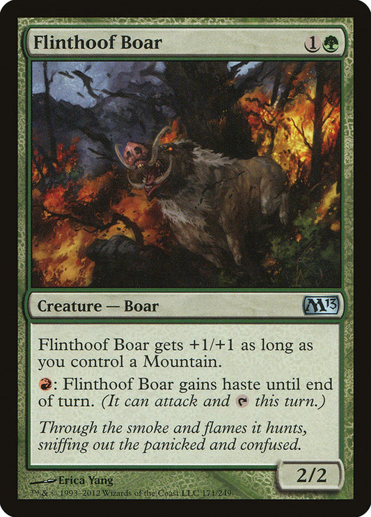 This Is An Image Of The Magic The Gathering Card Flinthoof Boar From The Set Eternal Masters - Designed By Artist Erica Yang