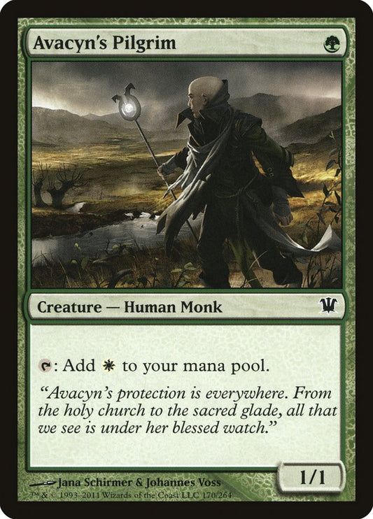 This Is An Image Of The Magic The Gathering Card Avacyn's Pilgrim From The Set Midnight Hunt Commander - Designed By Artist Jana Schirmer & Johannes Voss