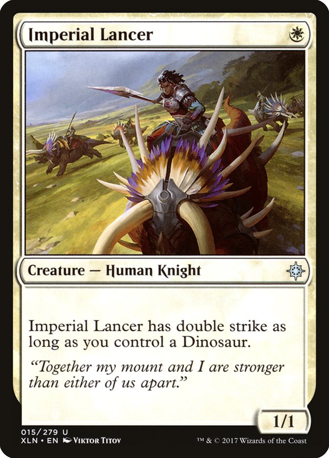 This Is An Image Of The Magic The Gathering Card Imperial Lancer From The Set Ixalan - Designed By Artist Viktor Titov