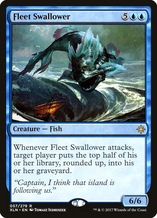 This Is An Image Of The Magic The Gathering Card Fleet Swallower From The Set Ixalan - Designed By Artist Tomasz Jedruszek