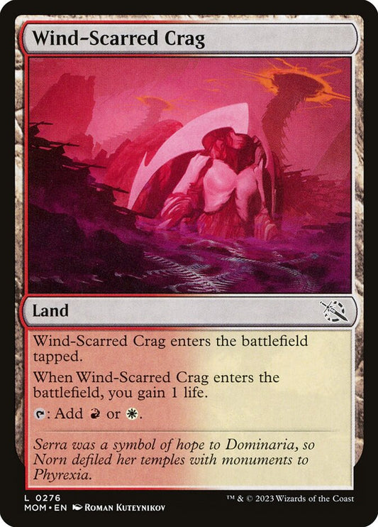 This Is An Image Of The Magic The Gathering Card Wind-Scarred Crag From The Set Aetherdrift - Designed By Artist Svetlin Velinov