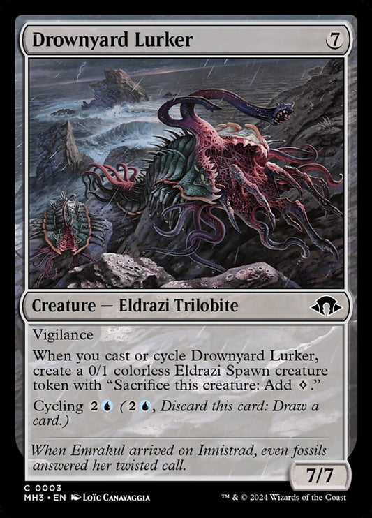 This Is An Image Of The Magic The Gathering Card Drownyard Lurker From The Set Modern Horizons 3 - Designed By Artist Loïc Canavaggia