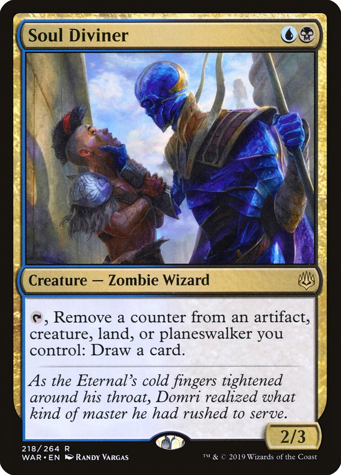 This Is An Image Of The Magic The Gathering Card Soul Diviner From The Set War of the Spark - Designed By Artist Randy Vargas