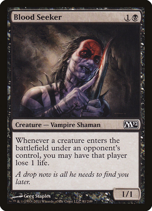 This Is An Image Of The Magic The Gathering Card Blood Seeker From The Set Duskmourn: House of Horror Commander - Designed By Artist David Astruga