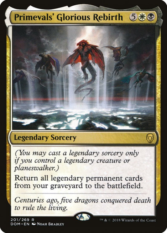 This Is An Image Of The Magic The Gathering Card Primevals' Glorious Rebirth From The Set Dominaria United Commander - Designed By Artist Yigit Koroglu