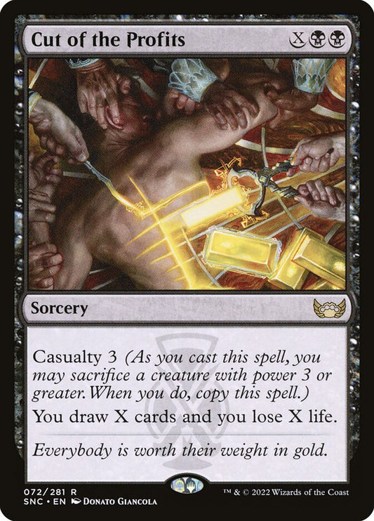 This Is An Image Of The Magic The Gathering Card Cut of the Profits From The Set Streets of New Capenna - Designed By Artist Donato Giancola