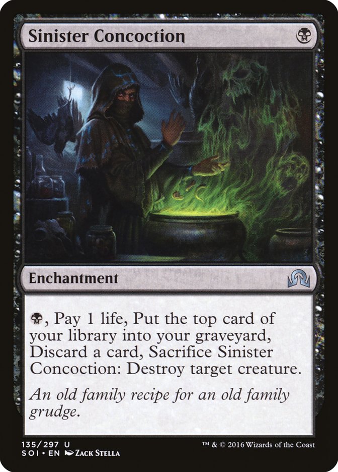 This Is An Image Of The Magic The Gathering Card Sinister Concoction From The Set Shadows over Innistrad - Designed By Artist Zack Stella