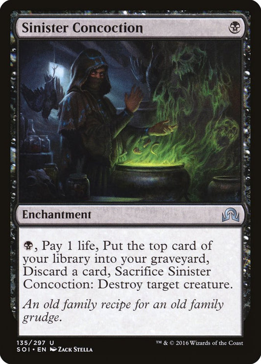 This Is An Image Of The Magic The Gathering Card Sinister Concoction From The Set Shadows over Innistrad - Designed By Artist Zack Stella