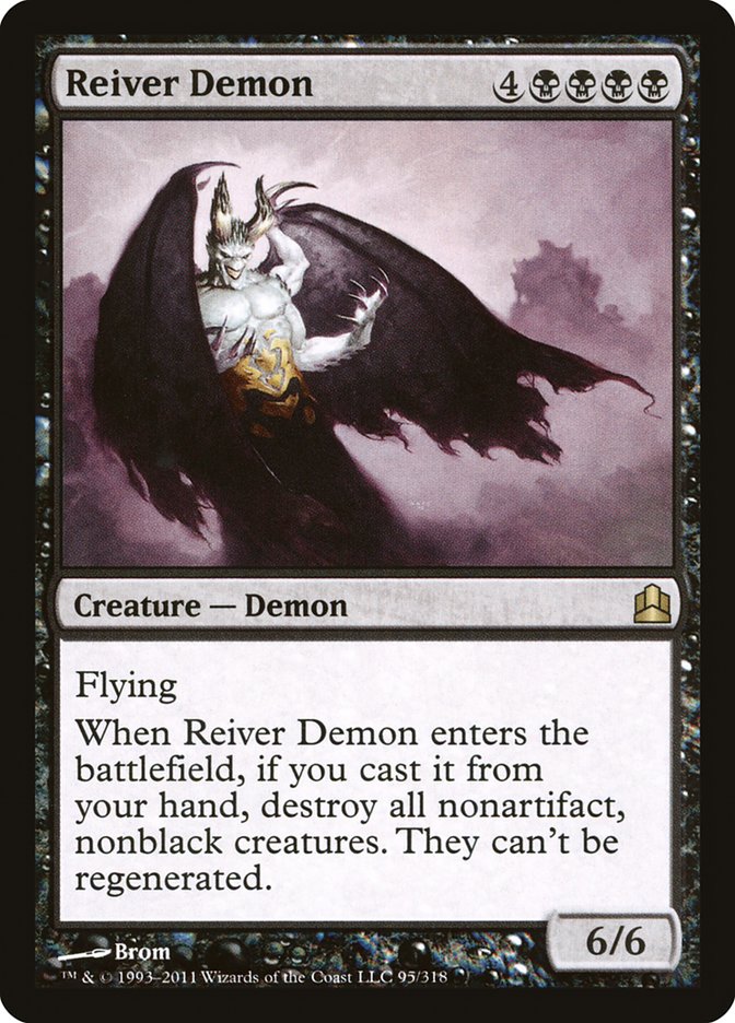 This Is An Image Of The Magic The Gathering Card Reiver Demon From The Set Commander Anthology - Designed By Artist Brom
