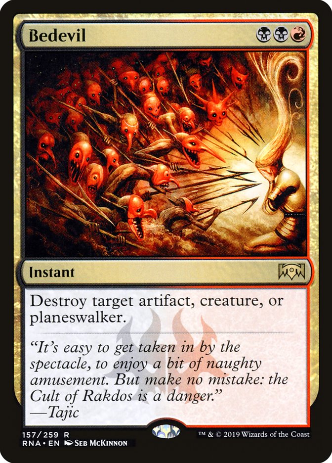 This Is An Image Of The Magic The Gathering Card Bedevil From The Set Duskmourn: House of Horror Commander - Designed By Artist Nicholas Gregory