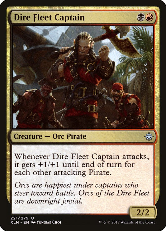This Is An Image Of The Magic The Gathering Card Dire Fleet Captain From The Set Ixalan - Designed By Artist Yongjae Choi