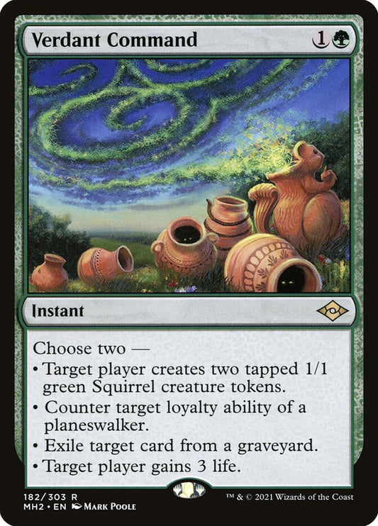 This Is An Image Of The Magic The Gathering Card Verdant Command From The Set Modern Horizons 2 - Designed By Artist Mark Poole