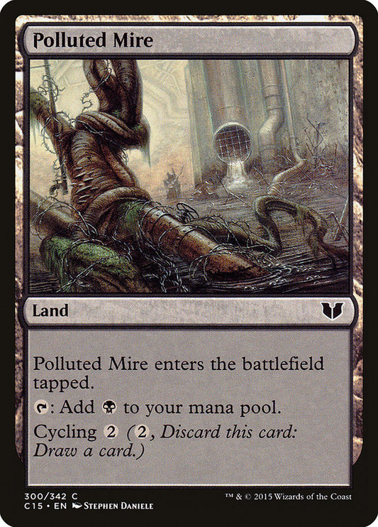 This Is An Image Of The Magic The Gathering Card Polluted Mire From The Set Dominaria Remastered - Designed By Artist Stephen Daniele