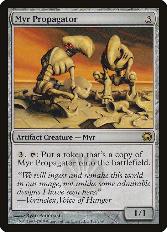 This Is An Image Of The Magic The Gathering Card Myr Propagator From The Set Scars of Mirrodin - Designed By Artist Ryan Pancoast