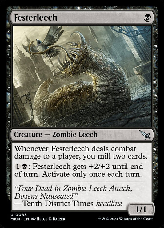 This Is An Image Of The Magic The Gathering Card Festerleech From The Set Murders at Karlov Manor - Designed By Artist Helge C. Balzer