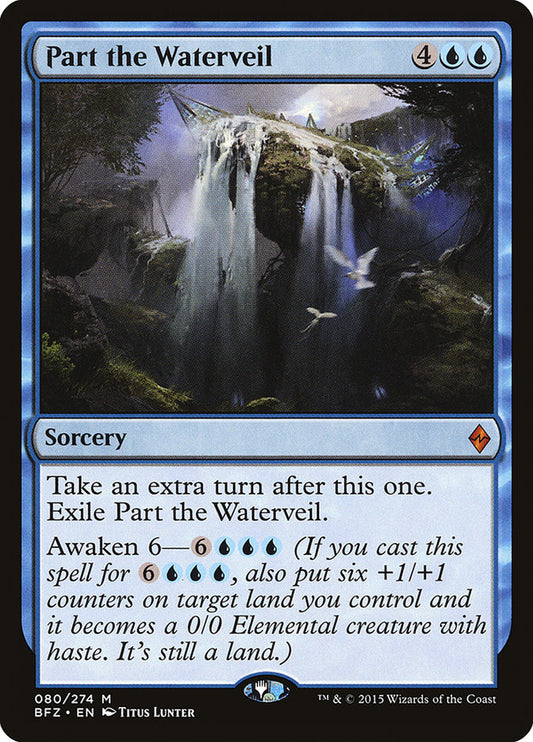 This Is An Image Of The Magic The Gathering Card Part the Waterveil From The Set Battle for Zendikar - Designed By Artist Titus Lunter