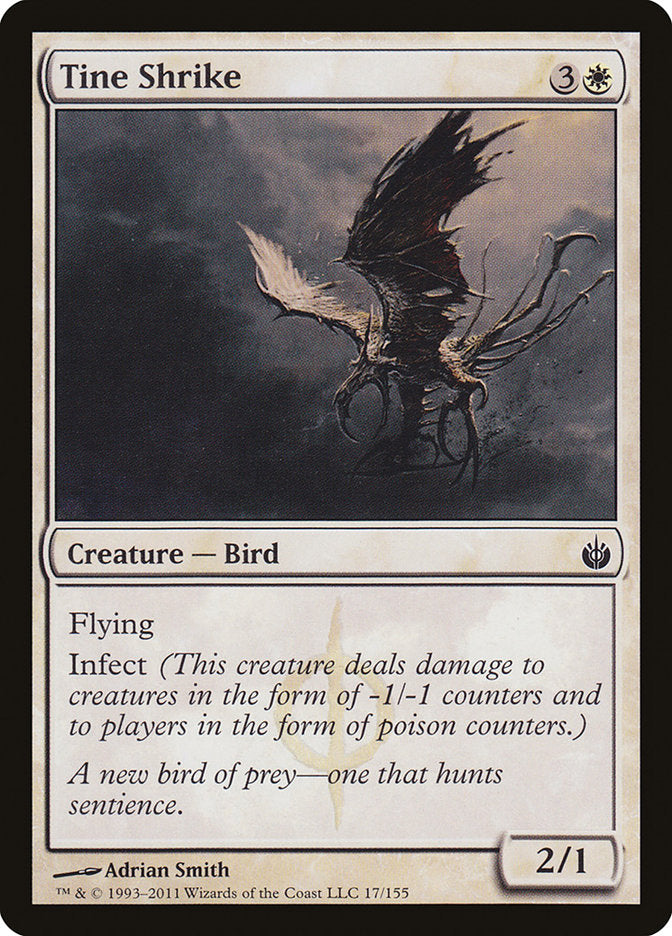 This Is An Image Of The Magic The Gathering Card Tine Shrike From The Set Mirrodin Besieged - Designed By Artist Adrian Smith