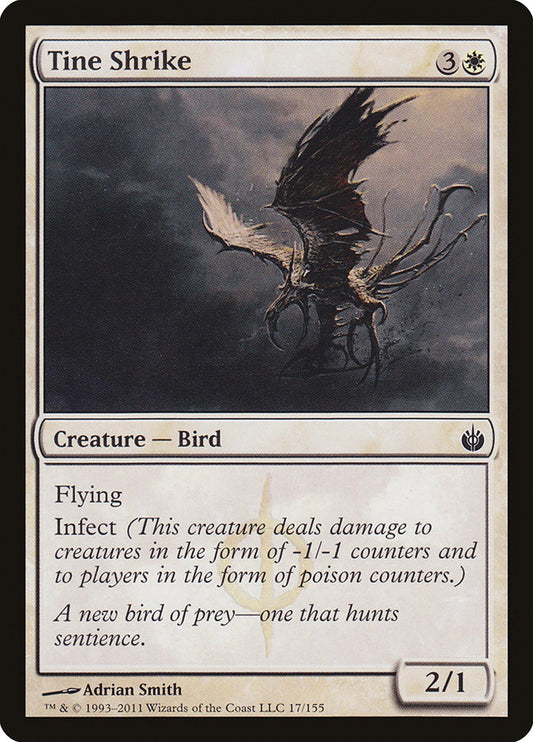 This Is An Image Of The Magic The Gathering Card Tine Shrike From The Set Mirrodin Besieged - Designed By Artist Adrian Smith