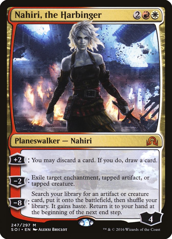 This Is An Image Of The Magic The Gathering Card Nahiri, the Harbinger From The Set Commander Masters - Designed By Artist Aleksi Briclot