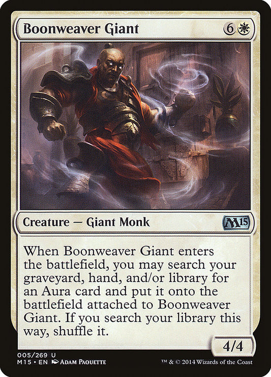 This Is An Image Of The Magic The Gathering Card Boonweaver Giant From The Set Magic 2015 - Designed By Artist Adam Paquette