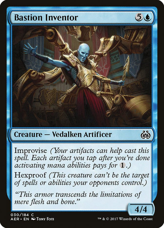 This Is An Image Of The Magic The Gathering Card Bastion Inventor From The Set Aether Revolt - Designed By Artist Tony Foti