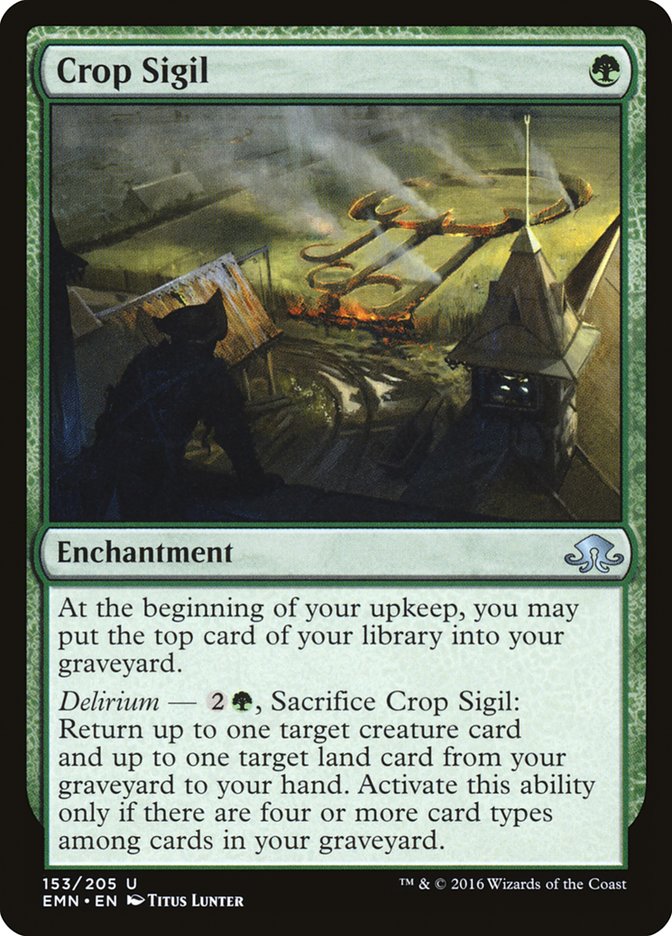This Is An Image Of The Magic The Gathering Card Crop Sigil From The Set Eldritch Moon - Designed By Artist Titus Lunter