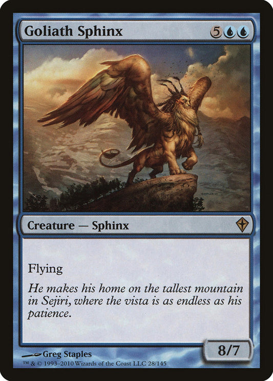This Is An Image Of The Magic The Gathering Card Goliath Sphinx From The Set Commander Masters - Designed By Artist Greg Staples